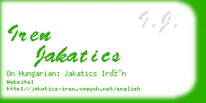 iren jakatics business card